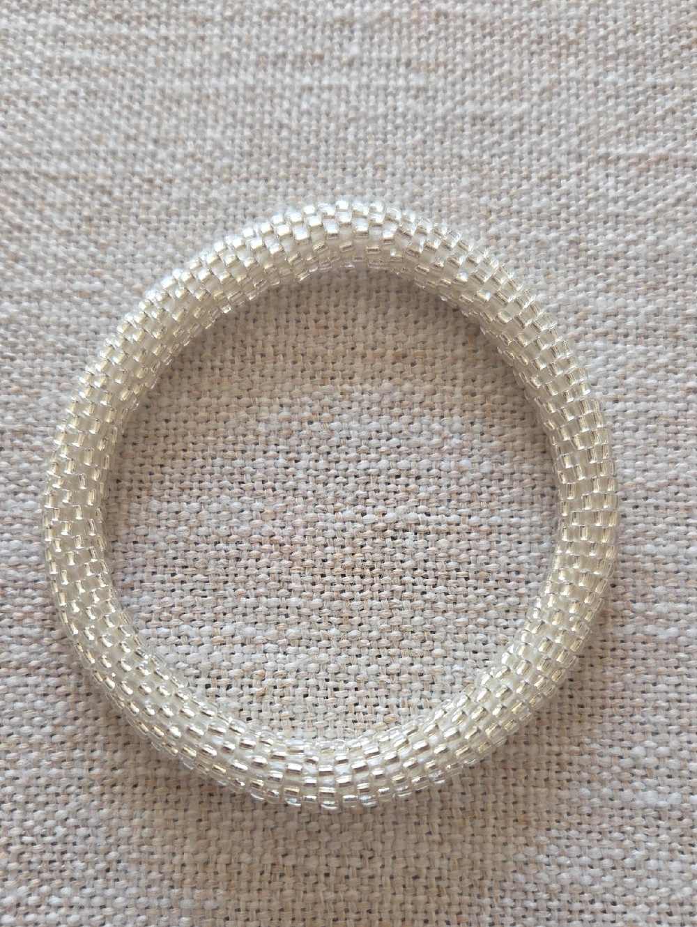 Sashka Co. Frosted Seed Bead Bracelet - Creamy White